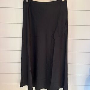 Old navy black satin midi slip skirt